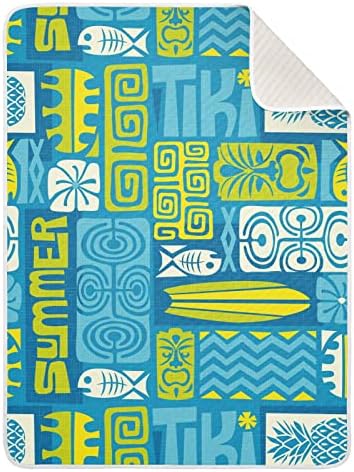Пеленальное Одеяло Екзотични Tiki Tropical Pineapple Памучно Одеало за Бебета, Като Юрган, Леко Меко Пеленальное