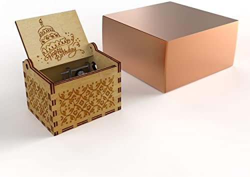Мини Музикална ковчег честит рожден Ден, опаковани в подарък една кутия от Розово злато - Уникален подарък за