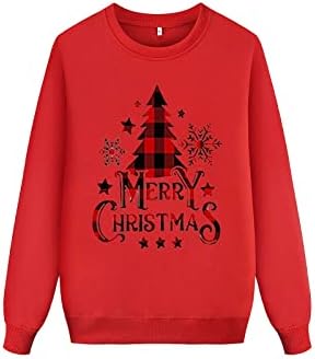 Тениски DIYAGO с кръгло деколте и Елени, за Семейство, Еднакви За Коледа, Празнична Hoody Мама и аз, Смешни Ежедневни Пуловер с Дълги Ръкави
