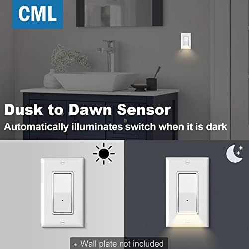 [5 опаковки] Ключа за лампата CML с подсветка, Полюс Декоративен Отточна тръба на шарнирна връзка Стенен прекъсвач с led осветление,