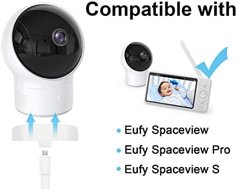 Гъвкаво закрепване с клипс, съвместимо с Eufy Spaceview, Spaceview Pro и камера бебефони и радионяни Spaceview S Video 15,7 инча, Гъвкав Дълъг лост с гъши врата, държач за бебефони и радион