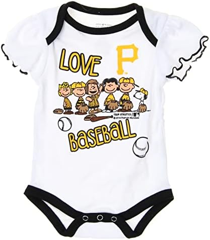 Боди Outerstuff MLB За новородените момичета и бебета Peanuts Love Baseball Bodysuit