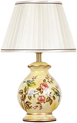 Керамична Настолна лампа с Рисувани цветя и птици YHQSYKS, Цзиндэчжэньский Порцелан, Китайска Лампа с Бочкообразным