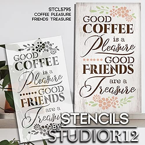 Шаблони Coffee Pleasure Friends Съкровище от StudioR12 | Начало Декор за вашата кухня и Кафене със Собствените