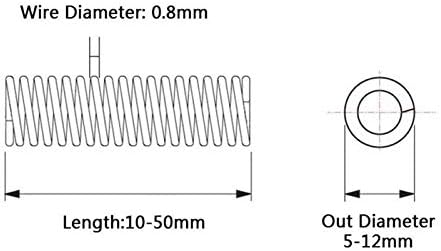 ZHENGGUIFANG Solid 10 бр. Пружина тел с диаметър 0,8 mm, външен диаметър 7 mm, Дължина 10 mm-50 mm, неагрессивная пружина напрежение от неръждаема стомана 304 (Размер: 0,8 х 7 х 10 мм)