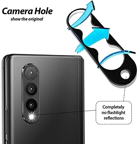[Куполна камера Whitestone] Защитно фолио за камерата на Samsung Galaxy Z Fold 3 от Whitestone [Настройка на едно натискане на бутон] Устойчиво на надраскване защитно фолио за камера - д?