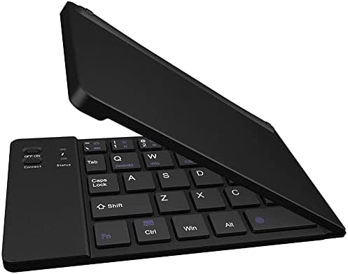 Работи от Cellet Ультратонкая сгъваема безжична Bluetooth клавиатура, съвместима с LG H901 с поставка за телефон - Акумулаторна клавиатура в пълен размер!