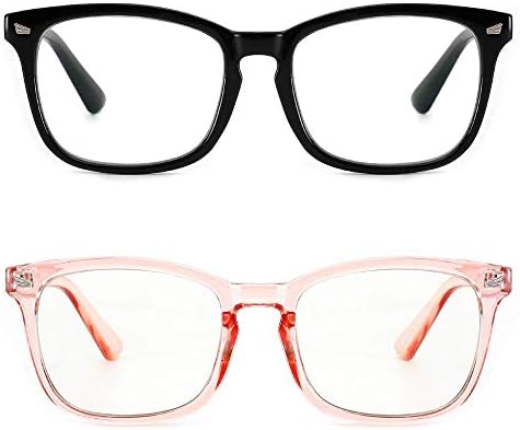 Cyxus 2 Pack-Пакет Очила със Сини Светофильтром Срещу Пренапрежение Прозрачни Лещи, Рамки за Очила за Мъже Жени