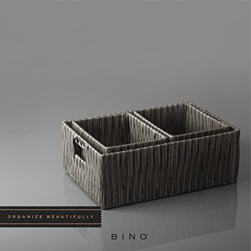 Органайзер за кошници от тканой смола BINO 3 Pack - Органайзер за рафтове с вградени дръжки за носене - Тъмно сив