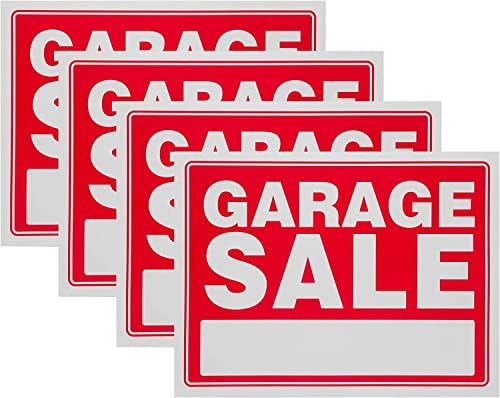 Означения гараж продажби (4-PK), 12 x 9, От атмосферостойкого пластмаса