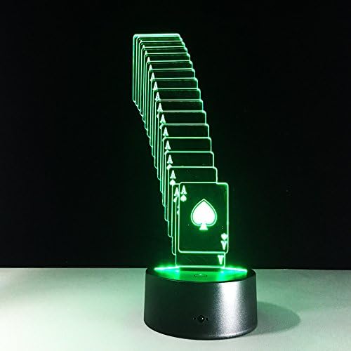 Сгъваем Покер 3D Лампа 7 Цвята Промяна Настолна Лампа USB Led Батерия Казино 3D Илюзия Led Лампата е Новост