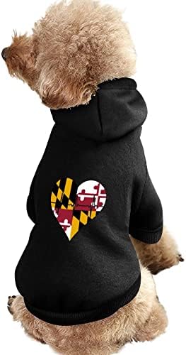 Love Maryland Heartbeat Дрехи за Кучета Зимни Блузи за Домашни Любимци Меки и Топли Блузи за Малки до Средни Кучета