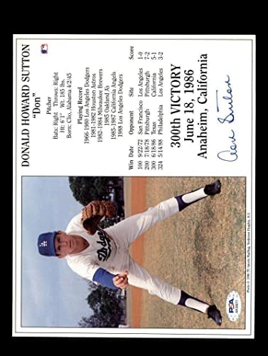 ДНК PSA Дон Саттона С Автограф на Снимката 8x10 300 победи Доджърс - Снимки на MLB с автограф