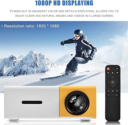 Мини-Шрайбпроектор 1080P Full HD видео проектор за смартфони с Android и iOS, който е Съвместим с USB, HDMI, SD, AV, Подарък