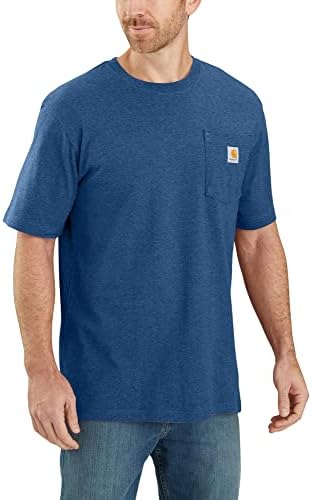 Мъжки t-shirt Свободно Намаляване на Carhartt в тежка категория с Къс ръкав и джоб