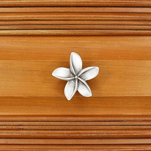 Costello Coastal Knobs Дръжка на шкафа с Плюмерией (Малка) | Дръжка чекмедже с цвете Франжипани | Matte настоящата