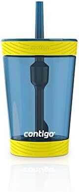 Детска пластмасова чаша Contigo със защита от разливане, 3 опаковки, В морски стил, Грени Смит и Vermillion, 14 течни унции