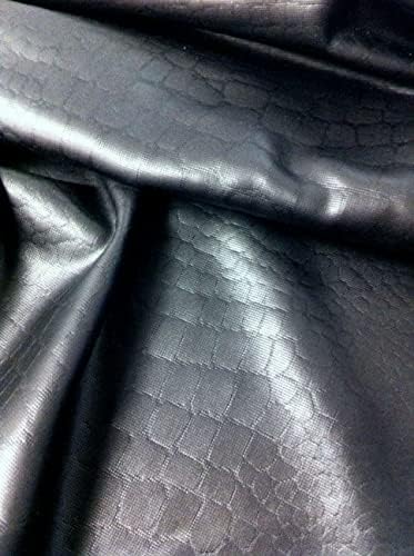 Матово черно фолио с тънък дизайн във формата на влечуги в черна еластична тъкан от полиестер и ликра