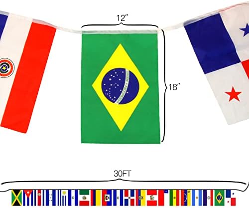 Anley Латинска Америка 21 Страни Струнни Знамена - Разнообразни Знамена Латиноамериканци Банери за Наследство на Месец Испанци Международни Събития Конференция Деко