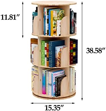 Bookshelf Lexza за деца, 3 нива, Въртящи се на 360 °, Штабелируемые Рафтове, Органайзер за библиотечка, Постоянен