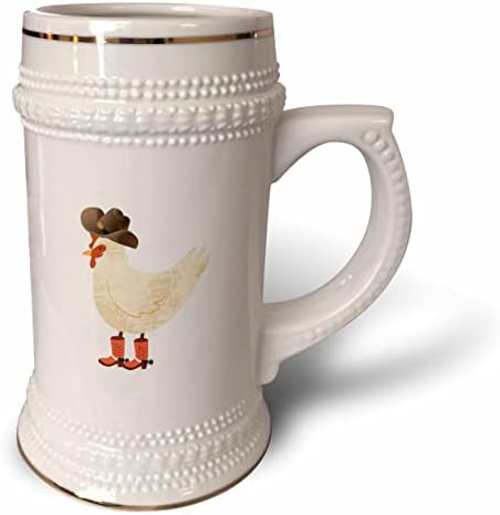 Триизмерно пиле в ковбойской шапка и ковбойских ботуши - чаша за стейна на 22 унция (stn_359877_1)