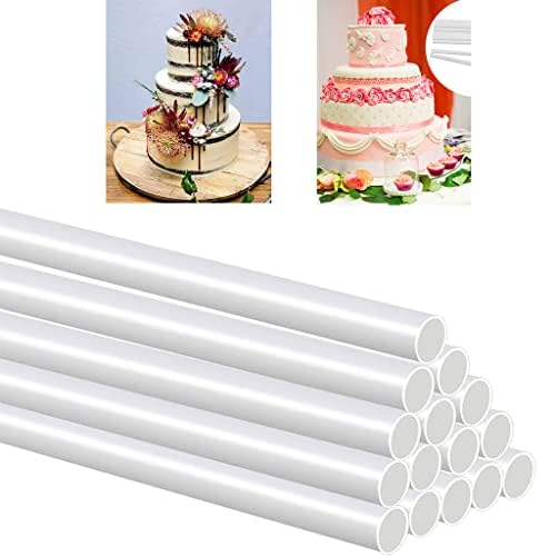 PSGGARY 10 бр Пластмасова Пръчка за торта, Бели Пръчици за Торта, Пръти За няколко нива дизайн Торта, Поддържащи Пръти, използвани За Подреждане на тортата, Диаметър 0,4 и?