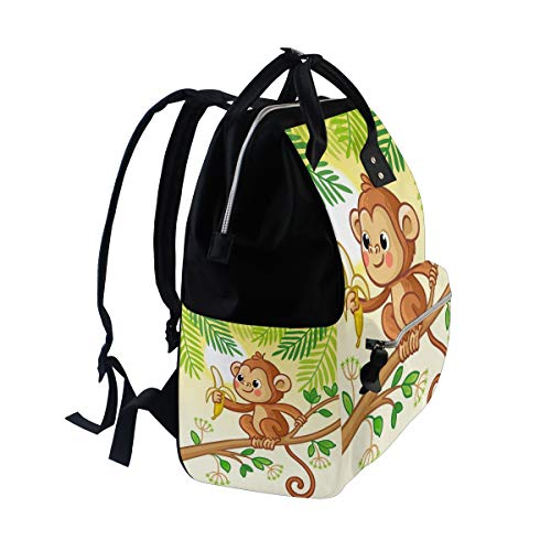 Чанта за Памперси ColourLife, Раница, Маймуна Седи На Дървото, Всекидневни Раница, Многофункционални Чанти За Памперси