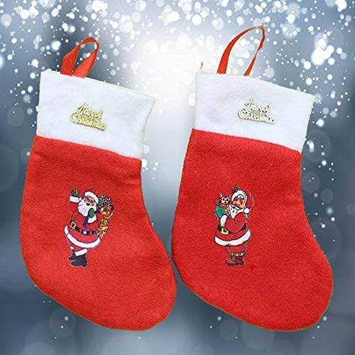 12шт Мини-Коледни Чорапи, Кърпа с Принтом на дядо коледа за Коледната украса на Случаен Модел