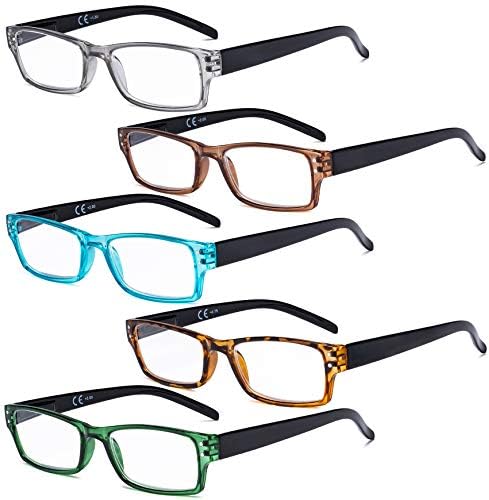 Очила за четене Eyekepper 5 Опаковки Сладки Ридеров за Жени и Мъже за Четене + 2.50