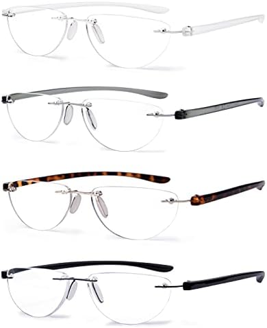 Eyekepper, 4 опаковки очила за четене без рамки, женски мъжки ридеры Half Moon + 2,00