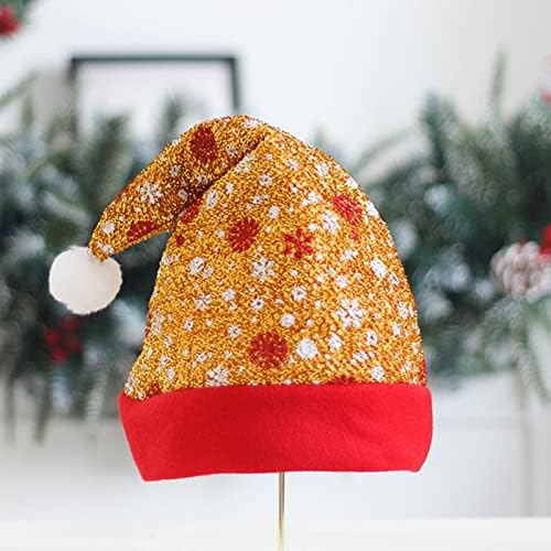 Коледни шапки iCODOD Шапки на Дядо Коледа, Коледни шапки и за възрастни Коледна клетчатая шапка на Дядо Коледа на традиционния червен цвят за коледното костюмированн?