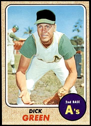 1968 Topps # 303 Дик Грийн Оукланд Атлетикс (бейзболна картичка) NM / MT + Лека атлетика