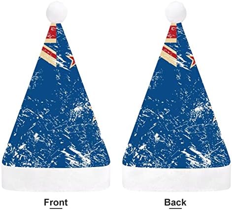 Коледна шапка с ретро флага на Нова Зеландия, шапка на дядо коледа, забавни коледни шапки, празнични шапки за