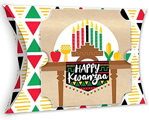 Голяма точка Щастие Happy Kwanzaa - Подаръчни кутии за подаръци - Африканско наследство Празнична парти Големи Кутии за възглавници