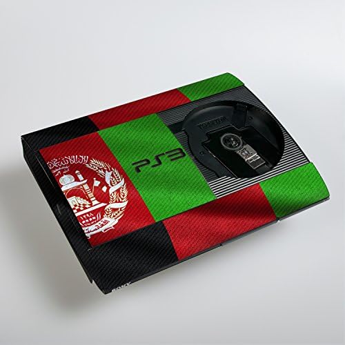Дизайнерски стикер на Sony Playstation 3 Superslim с надпис знаме на Афганистан за Playstation 3 Superslim