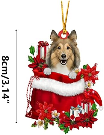 Leadmall Чудесна Коледна виси Етикет С Цветя за Кучета, Коледни Украси, Украса За Коледната Елха, Украса За Коледната