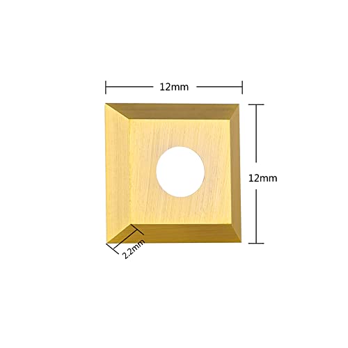 SpeTool 10 бр. Замяна Твердосплавная плоча Squres с покритие ATS за резачки за настилка древесностружечных плочи (12 mm x 12 mm, дебелина 2,2 мм), ъгъл на рязане 35 градуса, Пряко дупк