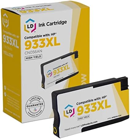 LD Products Съвместим Сменяеми касети с мастило на HP 933XL 933 XL High Yield (CN056AN Жълт, 1 пакет) за принтер HP Officejet 6700 6600 7610 6100 7510 7612 7110