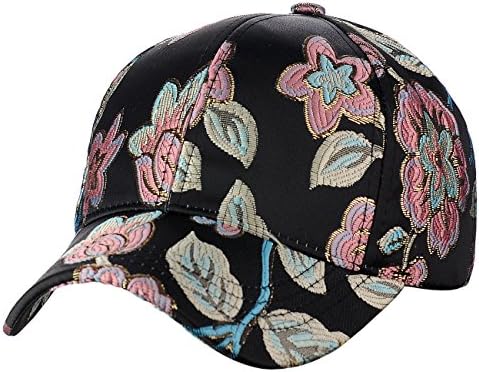 Дамски бейзболна шапка на C. C с Метална Бродерия От Жакард с Цветя Лози, Регулируем Бейсболкой