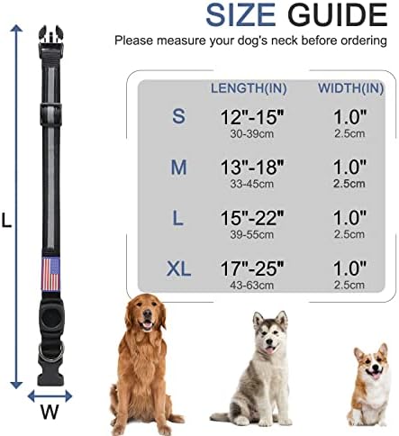 Отразяваща Нашийник за кучета с въздушна етикет, Водоустойчив нашийник за кучета с въздушна маркирани [Черен], Вградени