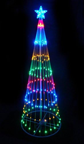 LB International 6' Многоцветное Led Светлинно Шоу, Конична Коледно Дърво, Осветено Художествена Украса на Двора
