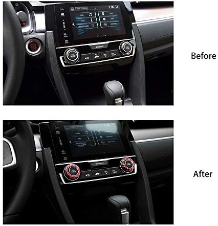 Тампон за капака дръжки климатик Honda Civic 10-то поколение, Анодизиран Алуминий, Пръстени контрол на температурата ключ за променлив ток за Civic 2017 2018 2019 2020 2021 (червен)