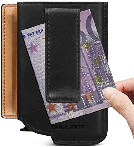 Държач за карти Bigant Мъжки Slim Wallet, Алуминиев Портфейл с Щипка за пари в 8 Карти, RFID Заключване