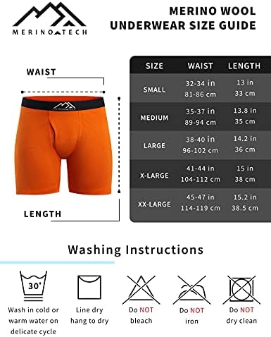 Меринос.tech Merino Wool Mens Underwear - Мъжки Гащи-Боксерки с Базовия слой от Мериносова вълна за мъже