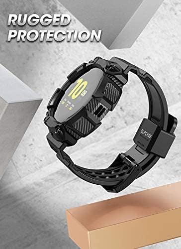 Калъф серия SUPCASE [Unicorn Beetle Pro] за Galaxy Watch Active 2, Здрав Защитен калъф с джапанки за Galaxy Watch Active 2 [44 мм] 2019 г. съобщение (черен)
