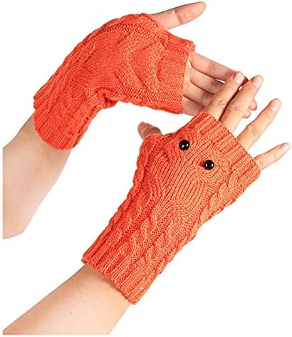 Qvkarw, Обикновена ръкавици без пръсти, с Приятен Дизайн, Дамски плетени калъф за Ръкавици без пръсти, плетени