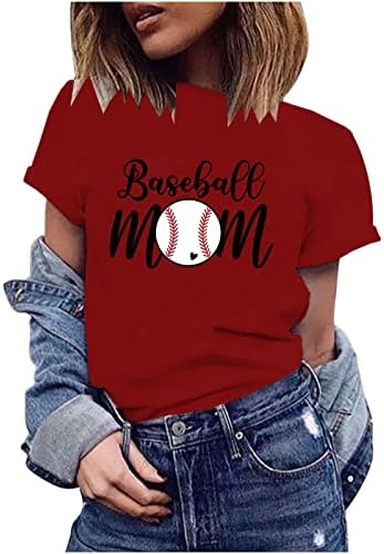 Бейзболна Риза за майките, Жените Риза за майките, с Къс Ръкав, през Цялата Силует, Буквално Принт, Основни Ежедневни