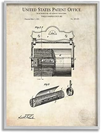 Старинна Държач за Тоалетна хартия Stupell Industries Текст Подробна Техническа схема, Дизайн на Карл Хронека