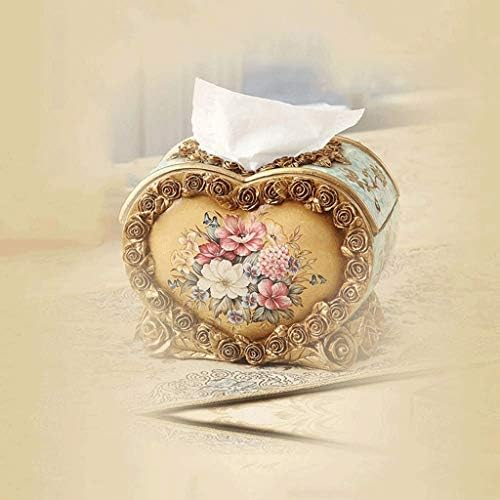WSZJJ Кутия за салфетки, декорация на всекидневна форма на сърце тава за салфетки ретро