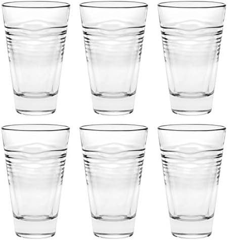 Barski - Чаша за хайбола от европейския стъкло - Художествено оформен - 12,5 грама. - Комплект от 6 чаши за хайбола - Произведено в Европа